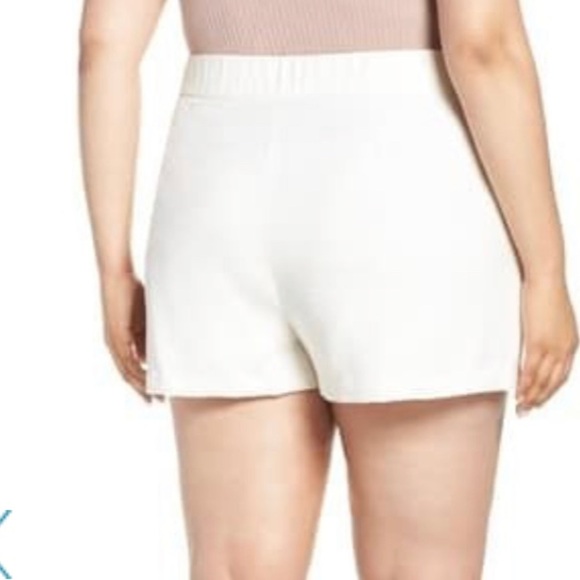 Leith White Ivory High Waisted Shorts Nordstrom - Picture 2 of 9
